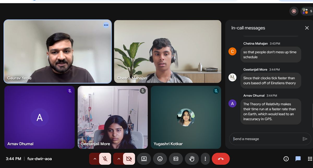 Three 8th-graders explaining Einstein&rsquo;s relativity and GPS time-dilation in their own words via Google Meet chat